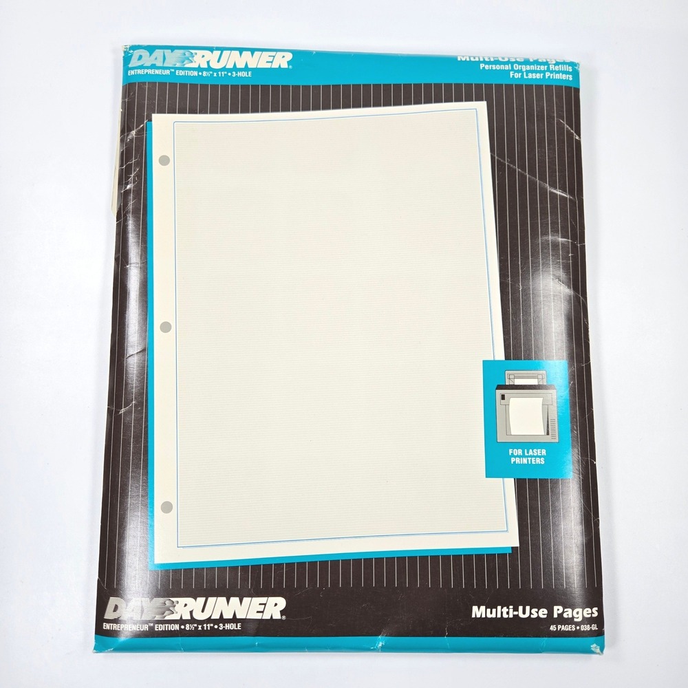 Vtg Day Runner Entrepreneur Multi-Use Pages 8.5x11 Paper Refill 45 Sheets Laser
